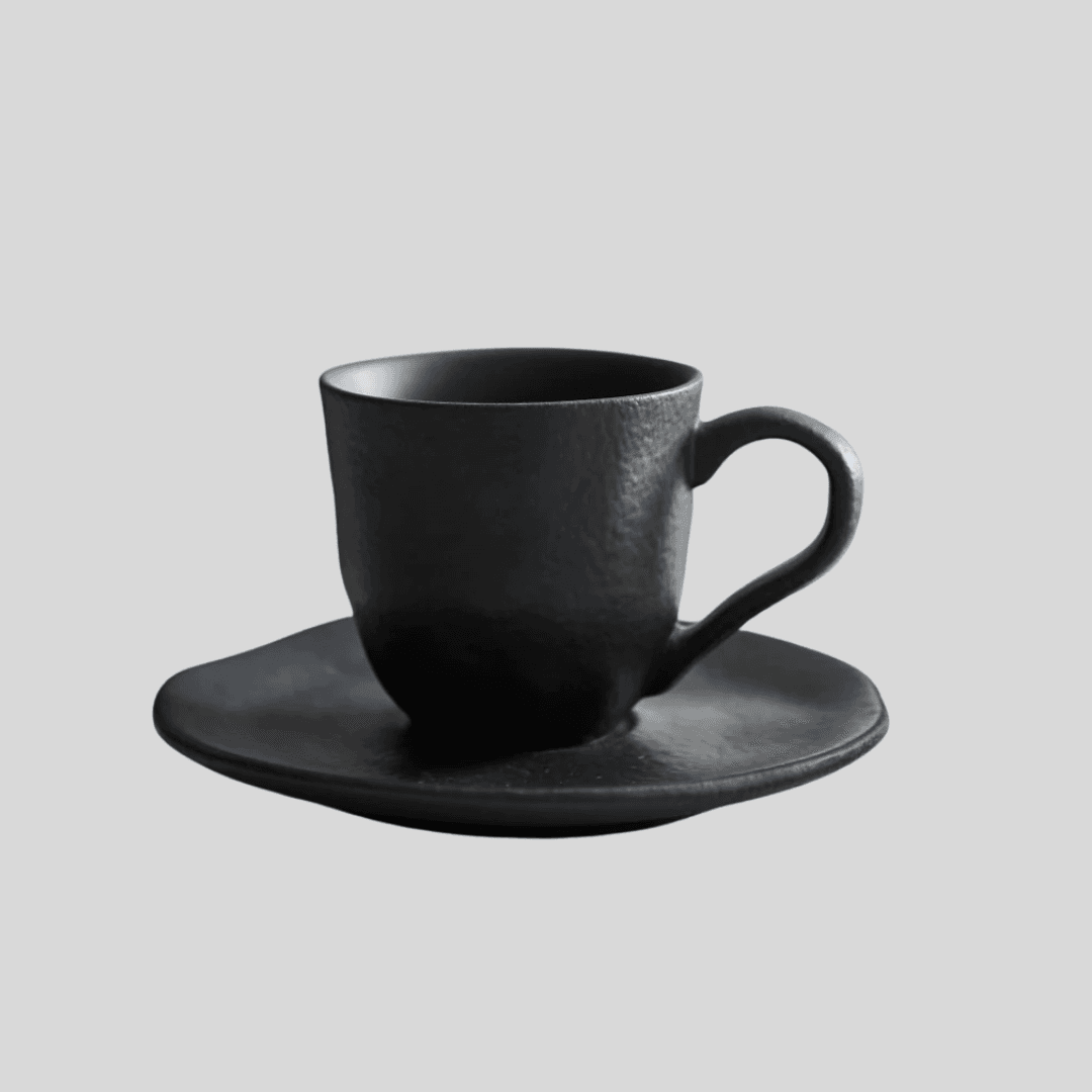 Set Taza Y Plato Café Orgánica Plain 120ml