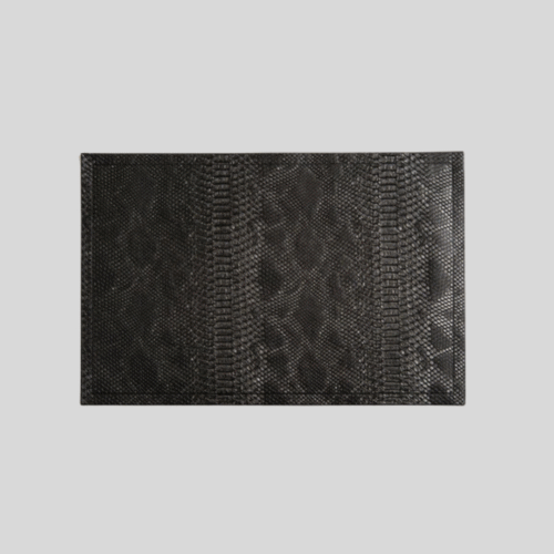 Individual rectangular de pu negro con tramado Set x 6 30x45 cm