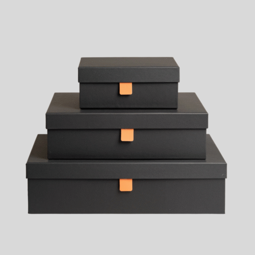 Caja DecoBox Black set x 3 20x15x8 I 32x24x9 I 39x26x10 cm