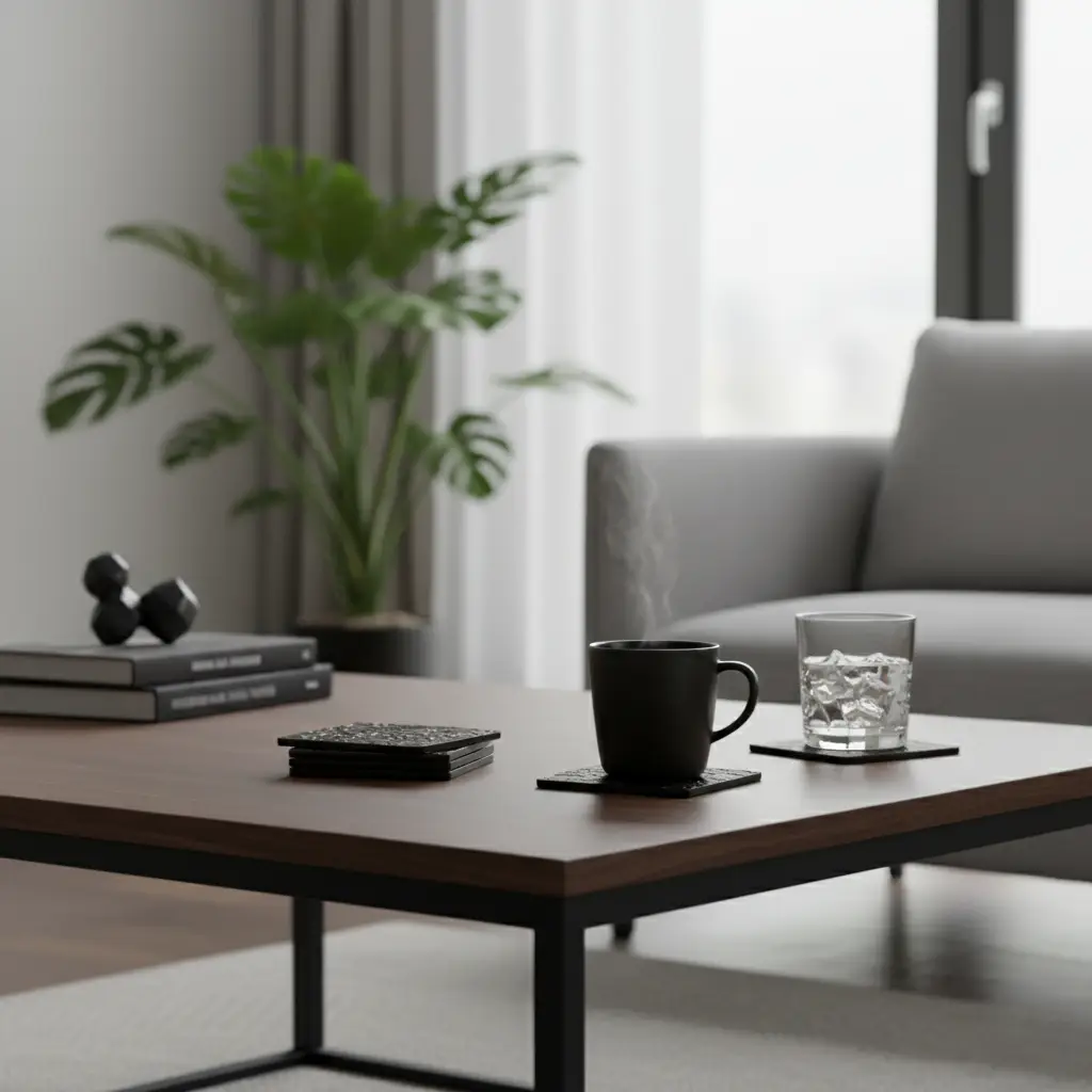 Posavasos Cuadrados De Madera Set x 6 - Image 2